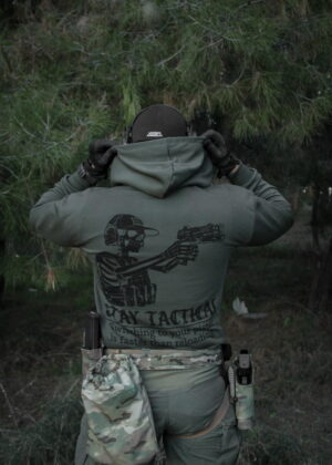 MOHICAN Tactical Hoodie “Stay Tactical” – Military Green Skull Operator Edition